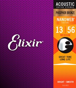 16102 NANOWEB Medium, фосфорная бронза, 13-56, Elixir