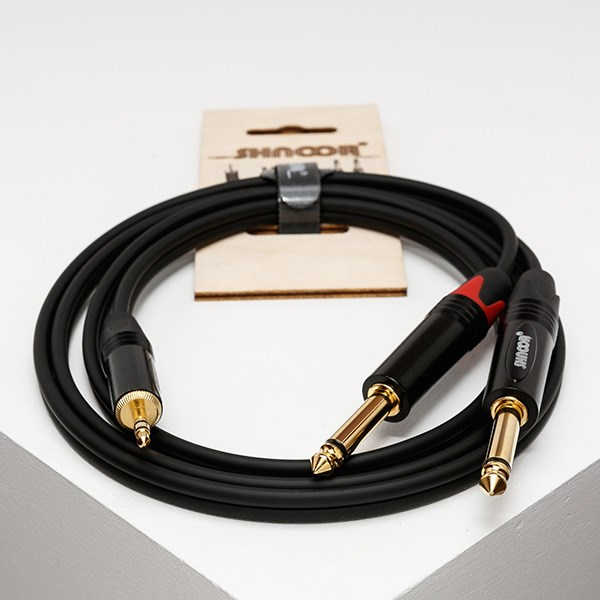 SHNOOR MJ2JM-2m Y-кабель 3,5 мм миниджек - 2 моно-джека 6,3 мм, 2м