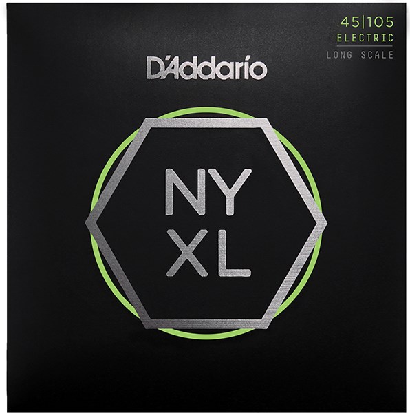 D'Addario NYXL45105 NYXL - Комплект струн для бас-гитары, Long Scale, L Top/Med Bottom, 45-105