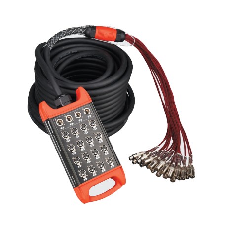 Soundking BCB405-50m Сценическая коммутационная коробка 20хXLR входов + 4хXLR выхода, 50м
