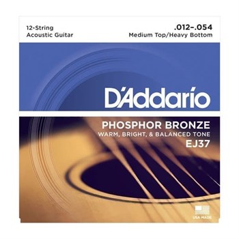 D'ADDARIO EJ37 для 12-стр. гитары фосфор/бронза, Light, 12-54