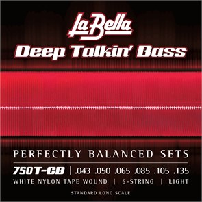 La Bella 750T-CB Комплект струн для 6-струнной бас-гитары с белым нейлоном 043-135T