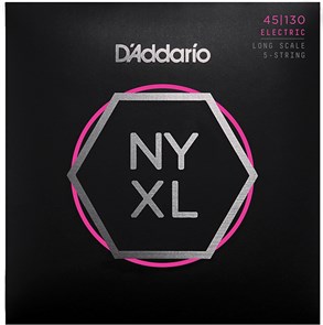 D'Addario NYXL45130 - NYXL Комплект струн для 5-струнной бас-гитары, Long Scale, Reg Light, 45-130