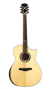Parkwood GA680TAK-WCASE-NAT Электро-акустическая гитара, с вырезом, цвет натуральный, с чехлом