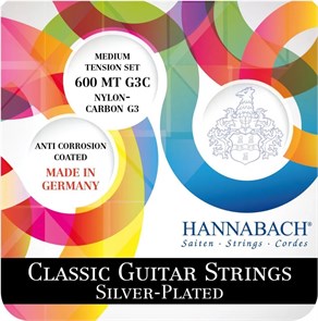 Hannabach 600MT-G3C - Silver-Plated Комплект струн для классической гитары, среднее натяжение