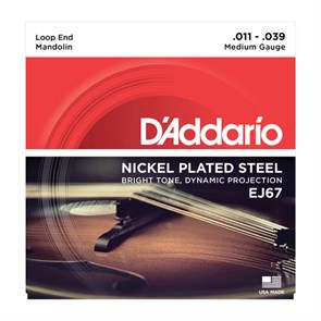 D'Addario EJ67 - струны для мандолины, никелированные, Medium, 11-39