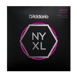 D'Addario NYXL45130SL NYXL - струны для 5-стр бас-гитары, никел, Super Long, RegLight, 45-130