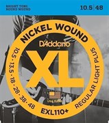 EXL110+ Nickel Wound Комплект струн для электрогитары, Regular Light Plus, 10.5-48, D'Addario