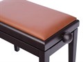 Rin HY-PJ018A-SATIN-RW Банкетка регулируемая, ножки матовый палисандр, обивка коричневый кожзам 5767 - фото 28574 Rin HY-PJ018A-SATIN-RW Банкетка регулируемая, ножки матовый палисандр, обивка коричневый кожзам 5767 - фото 28574